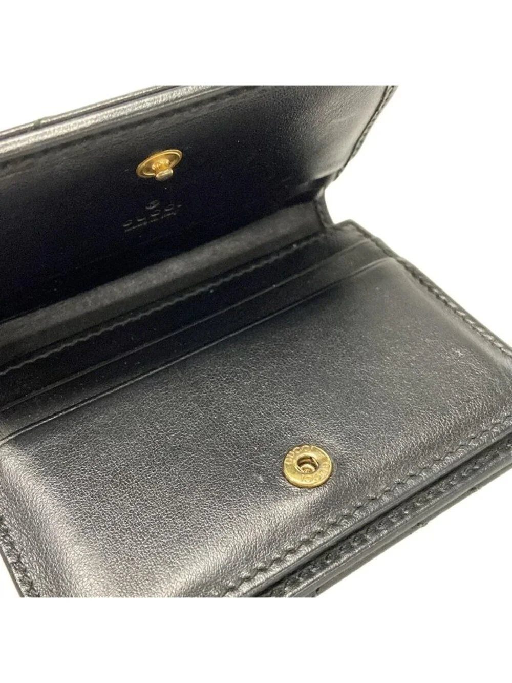 ★SOLD★ Gucci Coin Case GG Marmont Black Leather - Picture 10 of 13